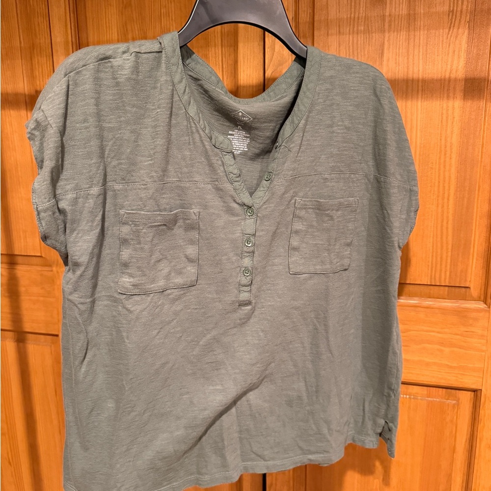 St. John's Bay Olive Green Henley Shirt